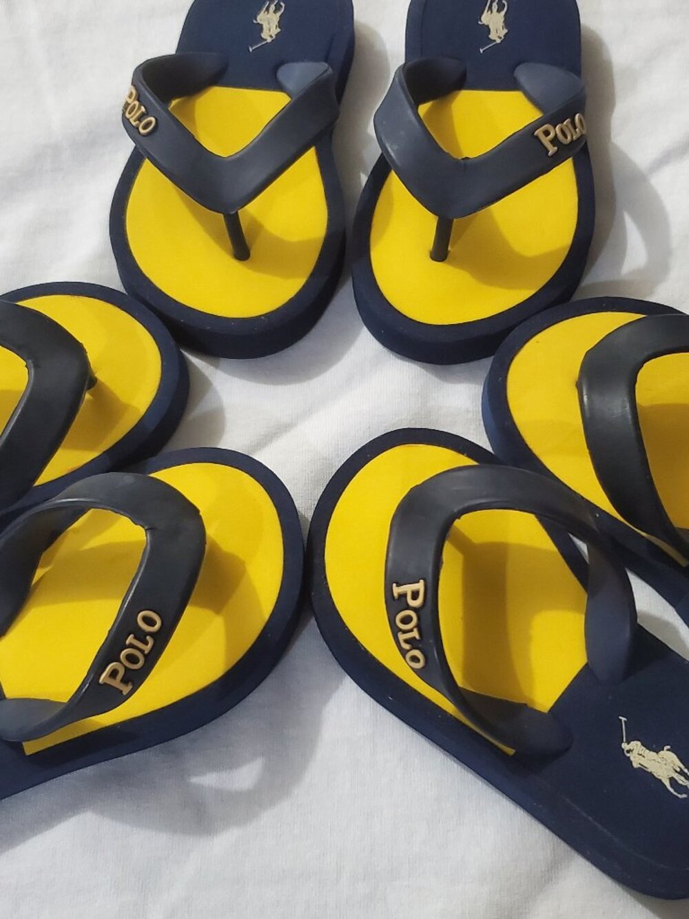 Polo Ralph Lauren Kids summer Flip Flop classic navy/yellow slipper